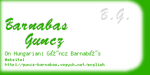 barnabas guncz business card